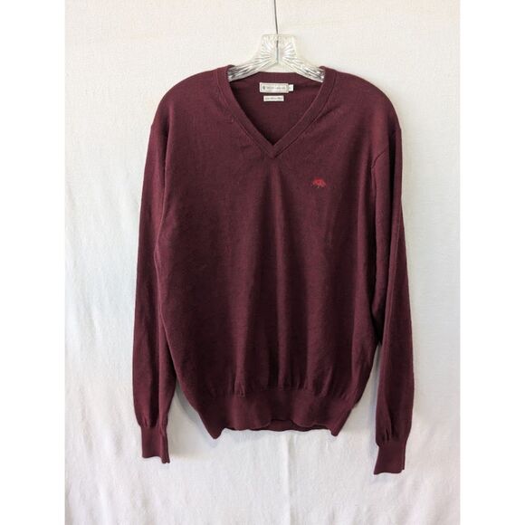 Peter Millar V-Neck Merino Wool Sweater Maroon Men's Size Medium - Picture 1 of 10